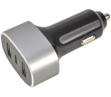 2-Power Car Charger 12V/24V 2x Type-A 1x Type-C