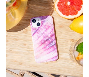 Selencia Aurora Fashion Backcover iPhone 12 (Pro) - Duurzaam hoesje - 100% gerecycled - Ocean Shell Purple
