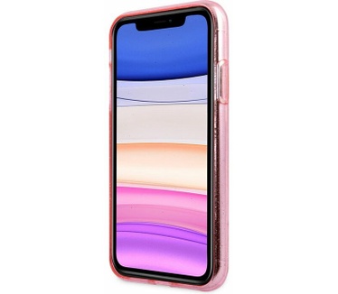 Guess 4G Logo Glitter TPU Cover - Apple iPhone 11 (6.1") - Roze Roze