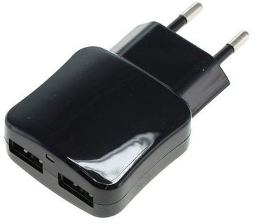 qMust Mobiele oplader 2.1A - dubbele USB aansluiting Zwart
