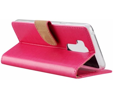 Luxe Lederen Bookcase hoesje voor de LG G7 ThinQ - Roze (LG G7 ThinQ) Roze