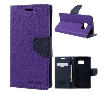 Mercury Samsung Galaxy S7 Fancy Diary Wallet Case - TPU frame - Purple