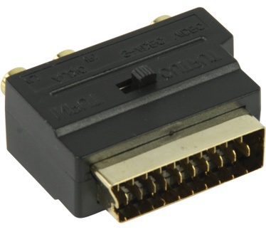 ValueLine Switchable SCART AV adapter SCART male - 3x RCA female + S-Video female black