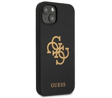 Guess Silicone 4G Logo BackCase Apple iPhone 13 Mini (5.4") Zwart Zwart