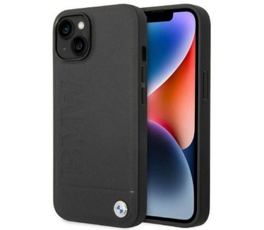 BMW Signature Leather Back Case - Apple iPhone 14 (6.1") - Zwart Zwart