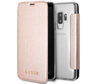 Guess IriDescent Book Case voor Samsung Galaxy S9 Plus - Roségoud  Rosé Goud