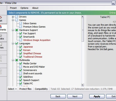 vLite 0.9 beta screenshot