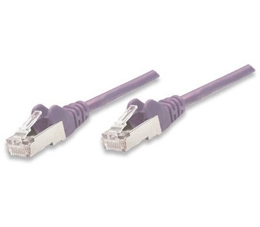 Intellinet Network Patch Cable, Cat5e, 10m, Purple, CCA (Copper Clad Aluminium), F/UTP (cable unshielded/twisted pair - all three pairs wrapped in foil), PVC, RJ45 Male to RJ45 Male, Gold Plated Contacts, Snagless, Booted