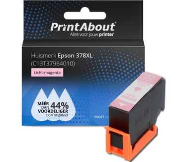 PrintAbout Huismerk Epson 378XL (C13T37964010) Inktcartridge Licht-magenta Hoge capaciteit