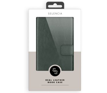 Selencia Echt Lederen Bookcase Samsung Galaxy S23 Ultra - Groen