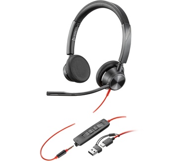 Poly Blackwire 3325, USB-C (Rood, Zwart)