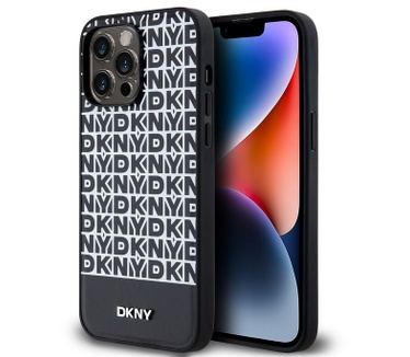 DKNY Repeat Bottom Stripe Back Case - iPhone 14 Pro Max - Zwart Zwart