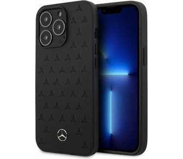 Mercedes-Benz Stars Leather Case - Apple iPhone 13 Pro - Zwart Zwart