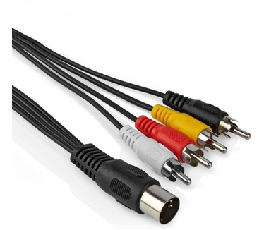 Allteq DIN naar tulp kabel - Geel, Rood, Wit, Zwart