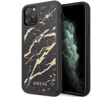 Guess Marble Glitter Hard Case - iPhone 11 Pro (5.8'') - Zwart  Zwart