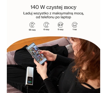 Green Cell GC PBGC25UD - Powerbank PBGC25UD, 25200 mAh, 140 W, 1x USB-A, 2x USB-C