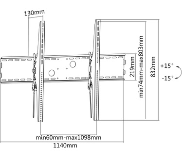 Equip 60"-100" Tilt Curved TV Wall Mount Bracket