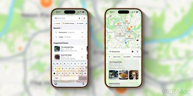 Advertenties in Apple Maps. Bron: 9to5Mac