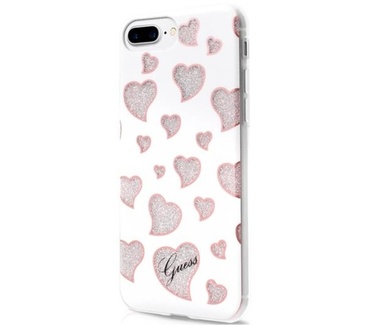 Guess Hearts TPU Back Cover - Apple iPhone 7 Plus (5.5") - Wit Wit