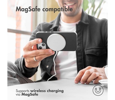 Accezz Leather Backcover met MagSafe iPhone 13 Pro Max - Zwart