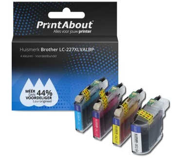 PrintAbout Huismerk Brother LC-227XLVALBP Inktcartridge 4-kleuren Voordeelbundel Hoge capaciteit