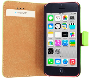 Mobiparts Premium Wallet Case Apple iPhone 5C Groen
