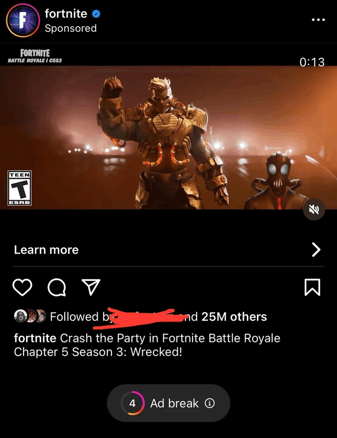Instagram Ad Break-reclames