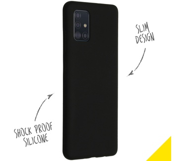 Accezz Liquid Silicone Backcover Samsung Galaxy A51 - Zwart (Galaxy A51) Zwart