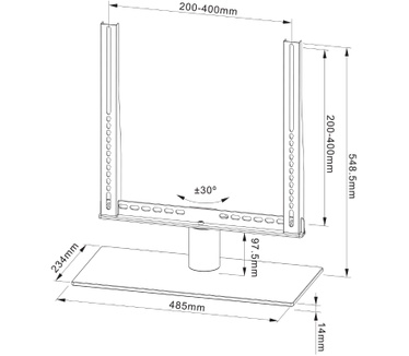 Cavus Draaibare TV-voet medium