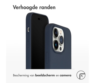 Accezz Liquid Silicone Backcover iPhone 14 Pro - Donkerblauw