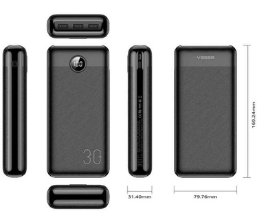 VEGER powerbank 30000 mAh PD QC3.0 3A 20W L30 (W3008PD) black