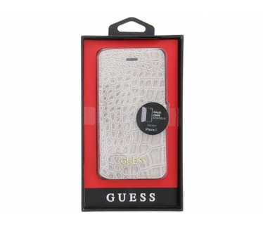 Guess Originele Croco Bookcase Hoesje voor de iPhone 7 Plus - Beige Beige
