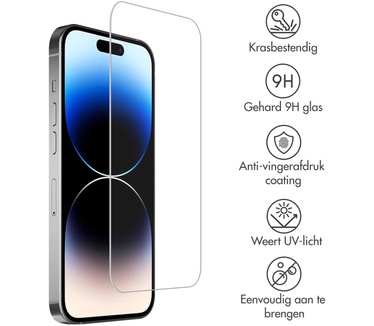 Accezz Gehard Glas Screenprotector iPhone 15 / 15 Pro