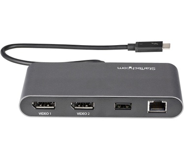 Startech.com Thunderbolt 3 Dock Mini Dual Monitor TB3 Docking Station met DisplayPort 4K 60Hz Single 5K 1x USB-A (3.2) & GbE 28cm aansluitkabel Laptop Multiport Adapter Mac/Windows
