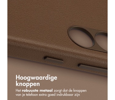 Accezz MagSafe Leather Backcover Samsung Galaxy S25 - Coffee Brown