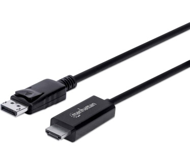 Manhattan DisplayPort to HDMI Cable, 4K, 1.8m, Male to Male, 4K@60Hz (3840 x 2160 at 60Hz), Black