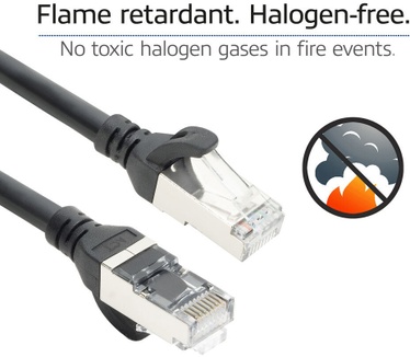 ACT Zwart 0,5 meter TPE S/FTP CAT6A ultra-flex patchkabel snagless met RJ45 connectoren
