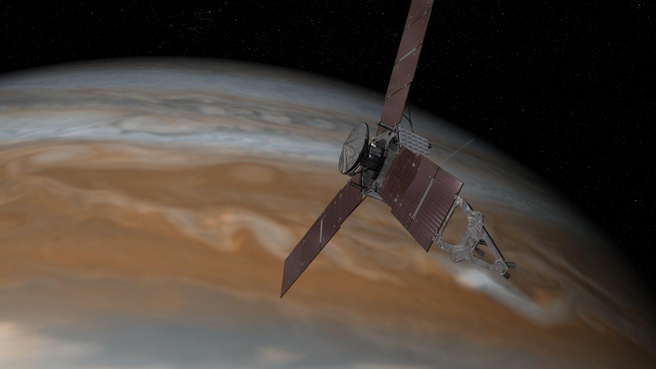 Juno in atmosfeer Jupiter 