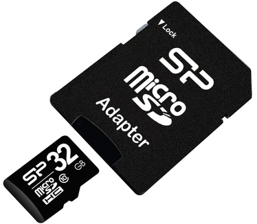 Silicon Power microSDHC Class 10 32GB + SD-adapter