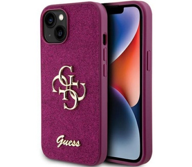 Guess 4G Glitter Back Case - Apple iPhone 15 (6.1") - Paars Paars
