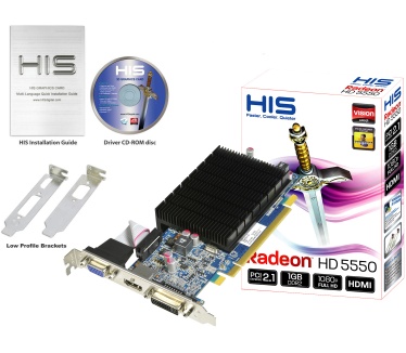 HIS HD 5550 Silence 1GB DDR2 PCIe