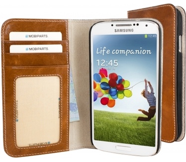 Mobiparts Excellent Wallet Case Samsung Galaxy S4 Oaked Cognac