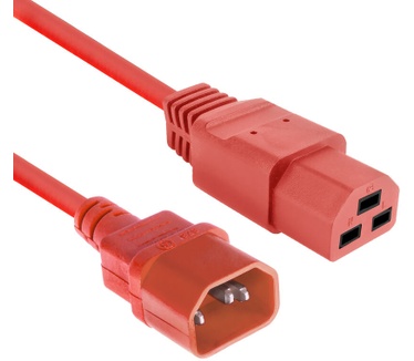 ACT Netsnoer C14 - C21 IEC60320 rood 3 m