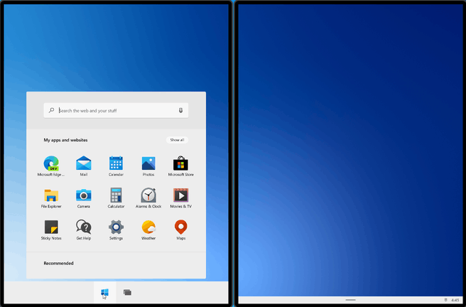 Windows 10X Start Quick Settings Dark Mode