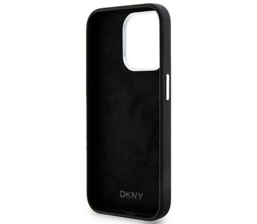 DKNY Silicone Metal Logo Back Case iPhone 14 Pro (6.1") Zwart Zwart
