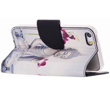Buddha print lederen bookcase hoesje voor de Apple iPhone 5S (Apple iPhone 5S) Multi-color