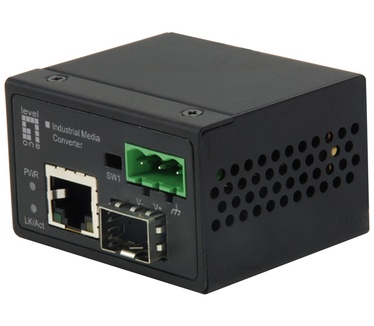 LevelOne RJ45 to SFP Fast Ethernet Industrial Media Converter, -40°C to 75°C