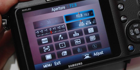Samsung NX200 snelmenu