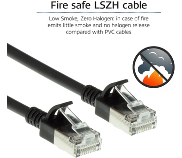 ACT DC7901 CAT6A U/FTP Slimline Patchkabel 1M Zwart