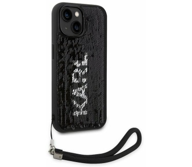 Karl Lagerfeld Reversible Sequins Back Case - iPhone 13 - Zwart Zwart